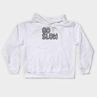 Go Slow Logo in gray Kids Hoodie